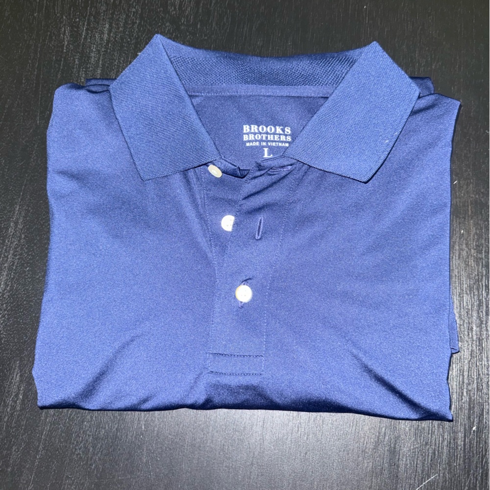 Brooks Brothers Men's Classic Performance Blue Polo
